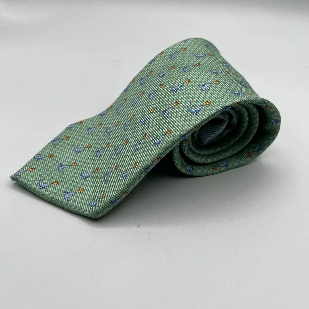 Vintage Tommy Hilfiger Men Seal Pattern‎ 100% Silk Neck Tie USA W:3.625